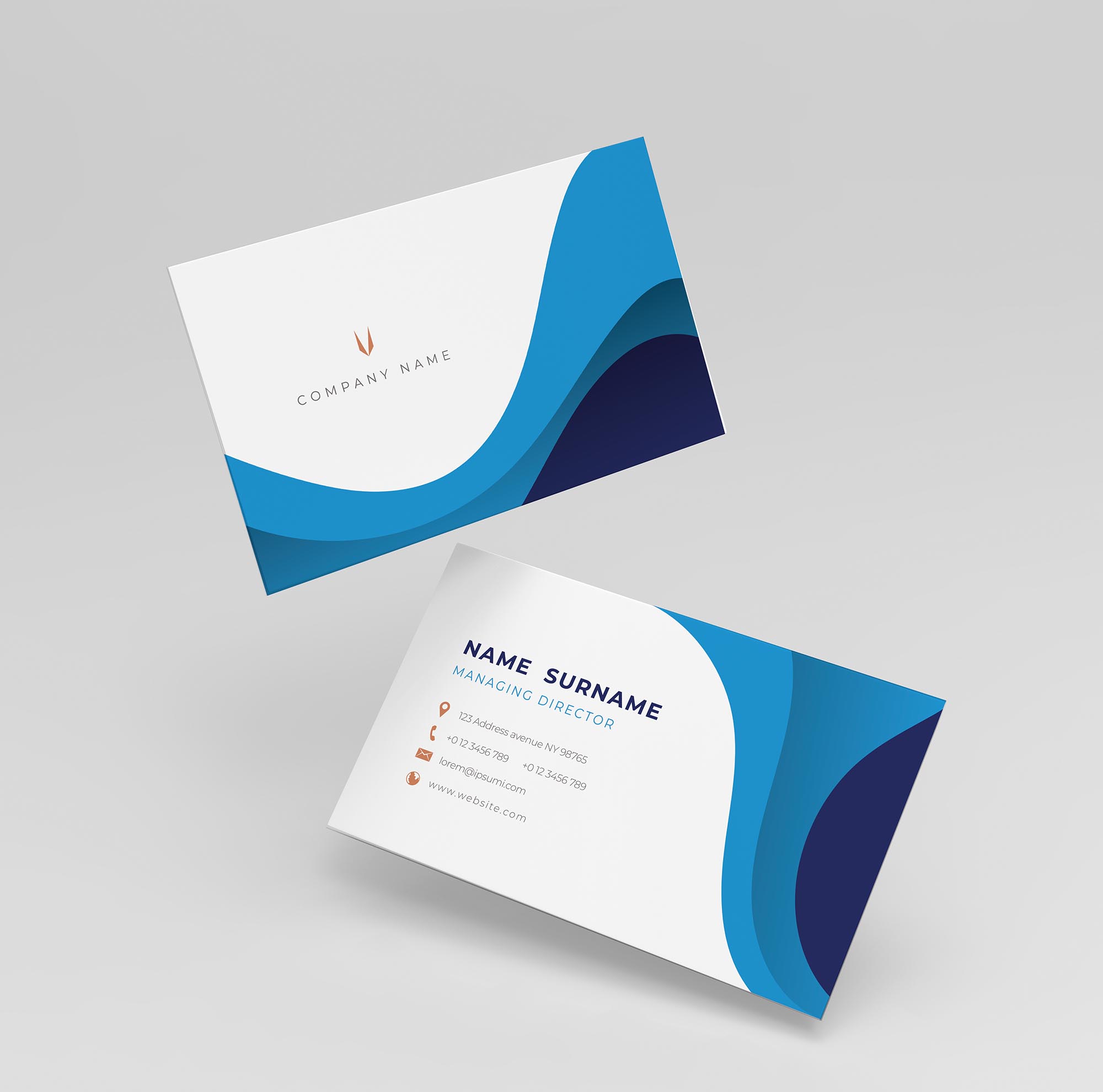 Business Card Printing Blue